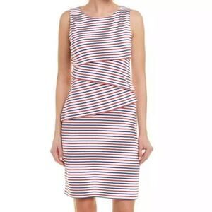 J. McLaughlin Nicola Dress Bon Voyage Red White Blue Size Medium